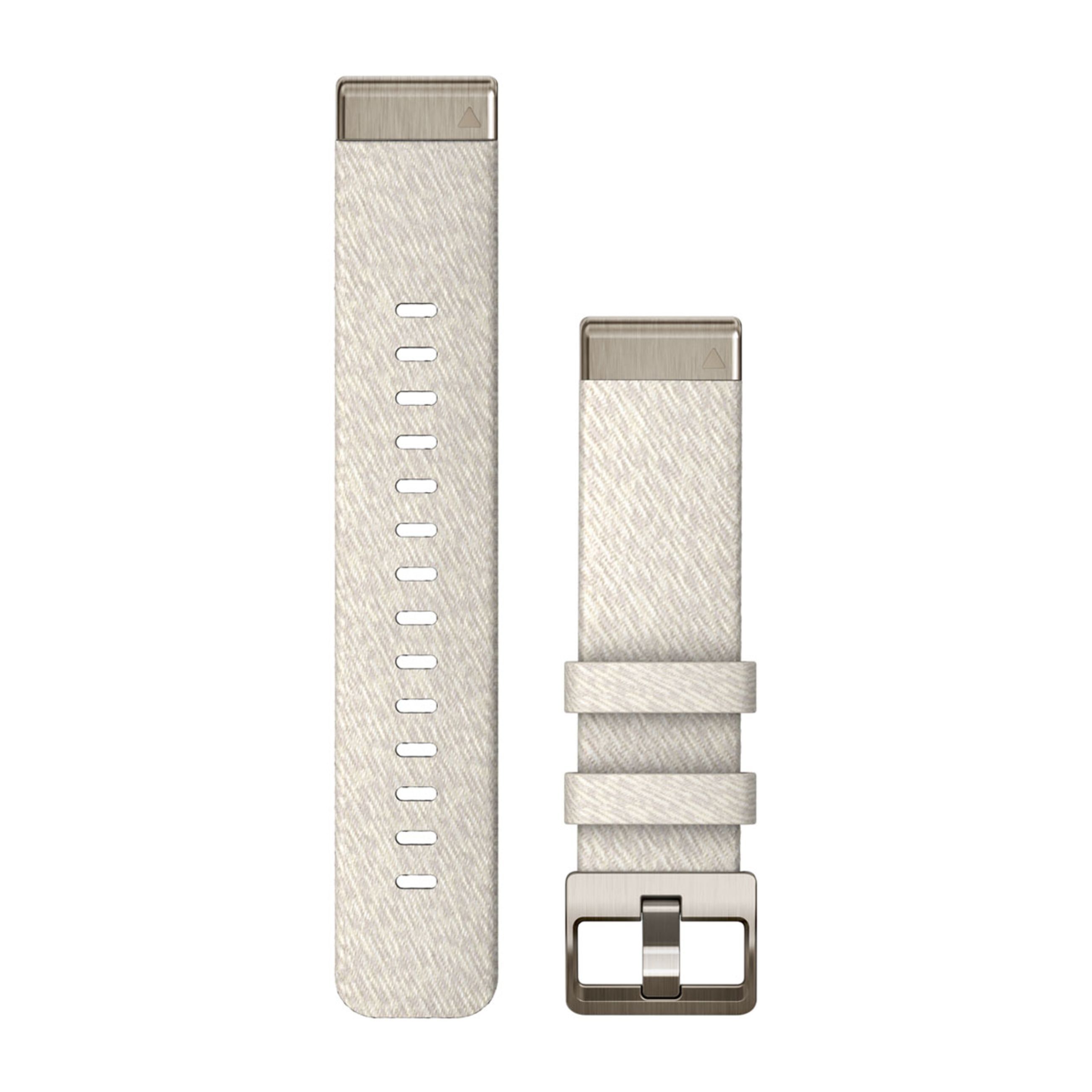 Quickfit 20 Watch Bands - Cream Heathered Nylon With Soft Gold Hardware