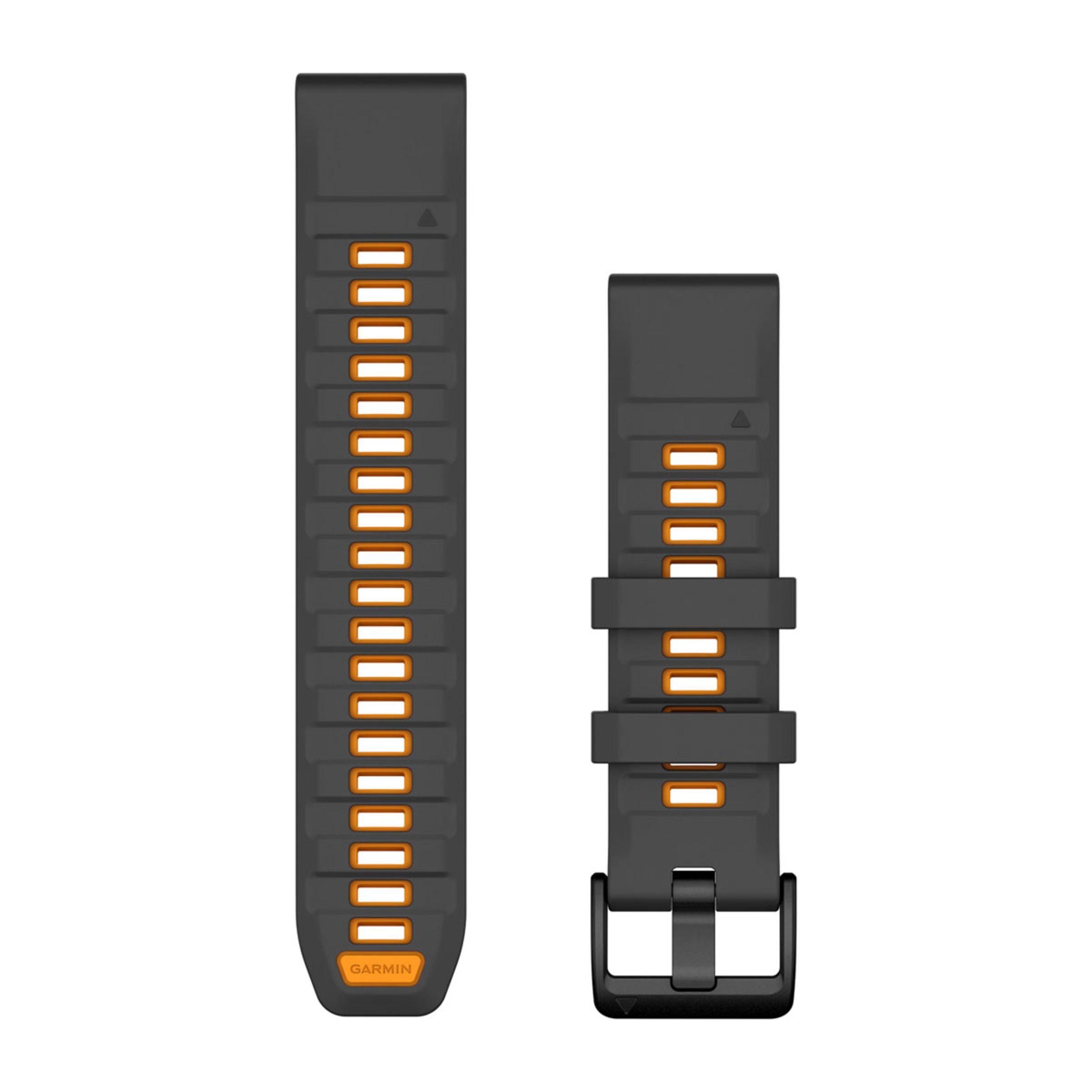 Quickfit 22 Watch Straps - Graphite/Spark Orange Silicone