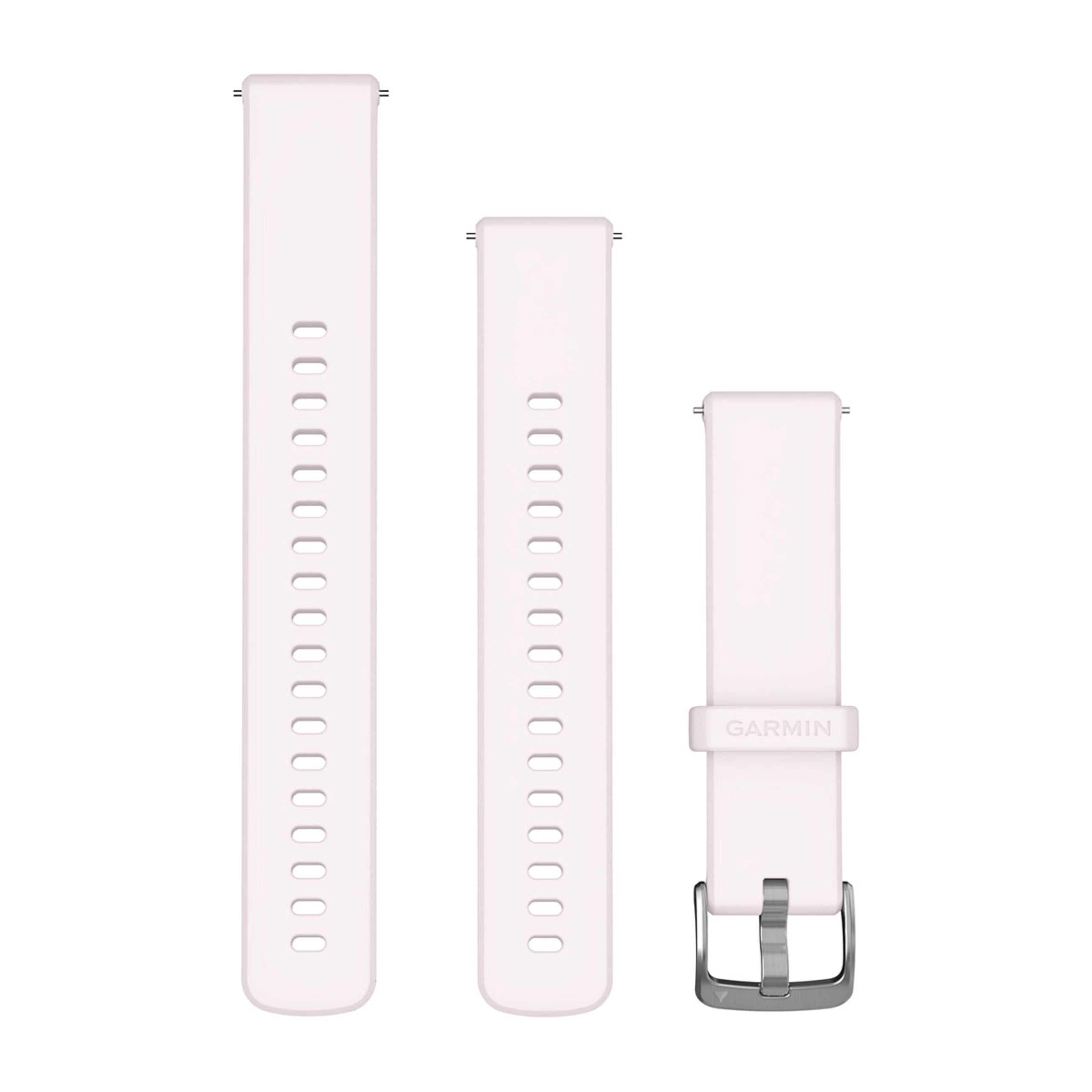 Quick Release Bands (18 Mm) - Blush Pink Silicone With Silver Hardware