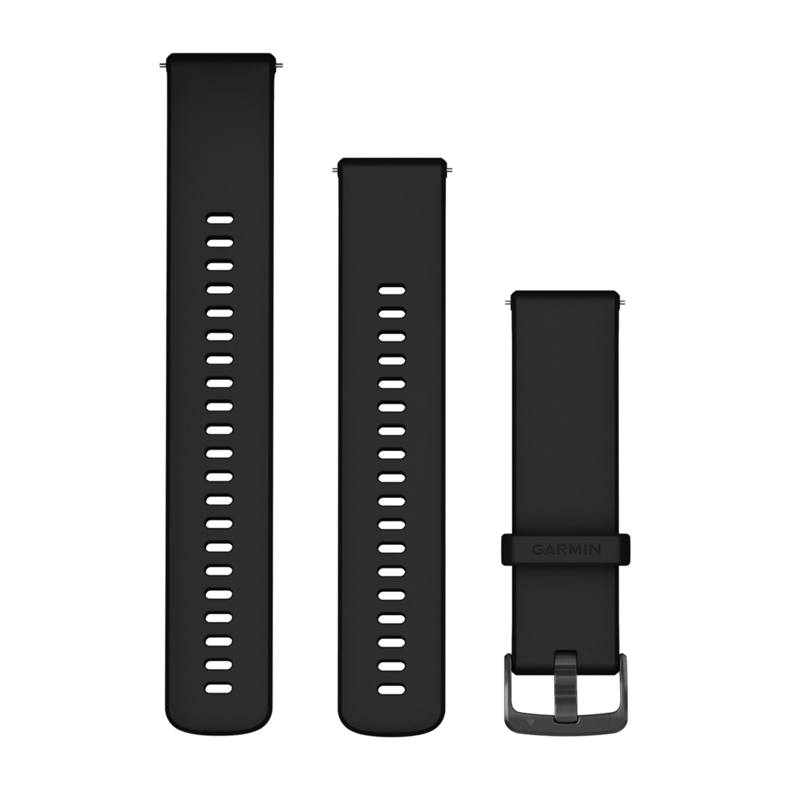 Quick Release Bands (22 Mm) - Black With Slate Hardware