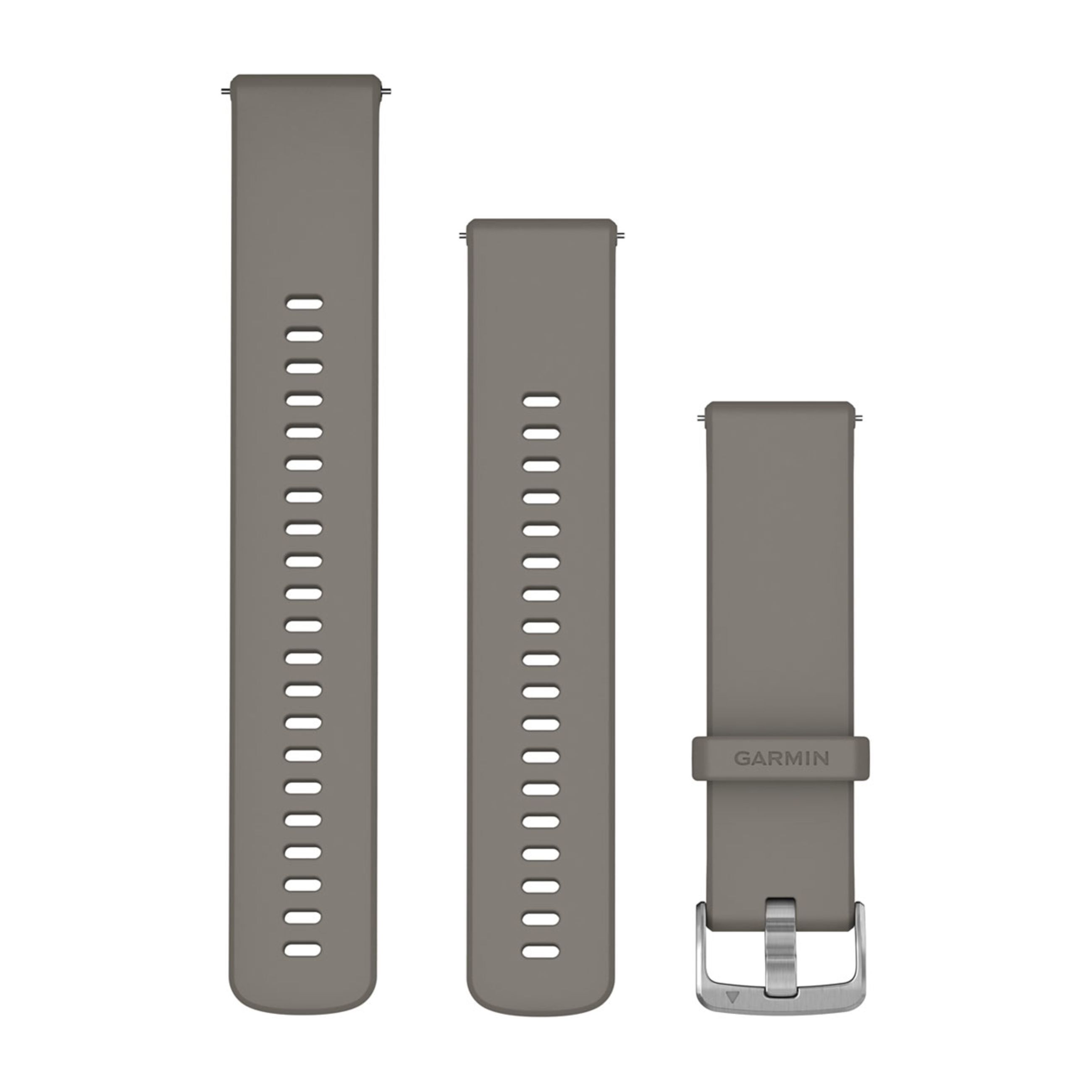 Quick Release Bands (22 Mm) - Silver Gray Silicone With Silver Hardware