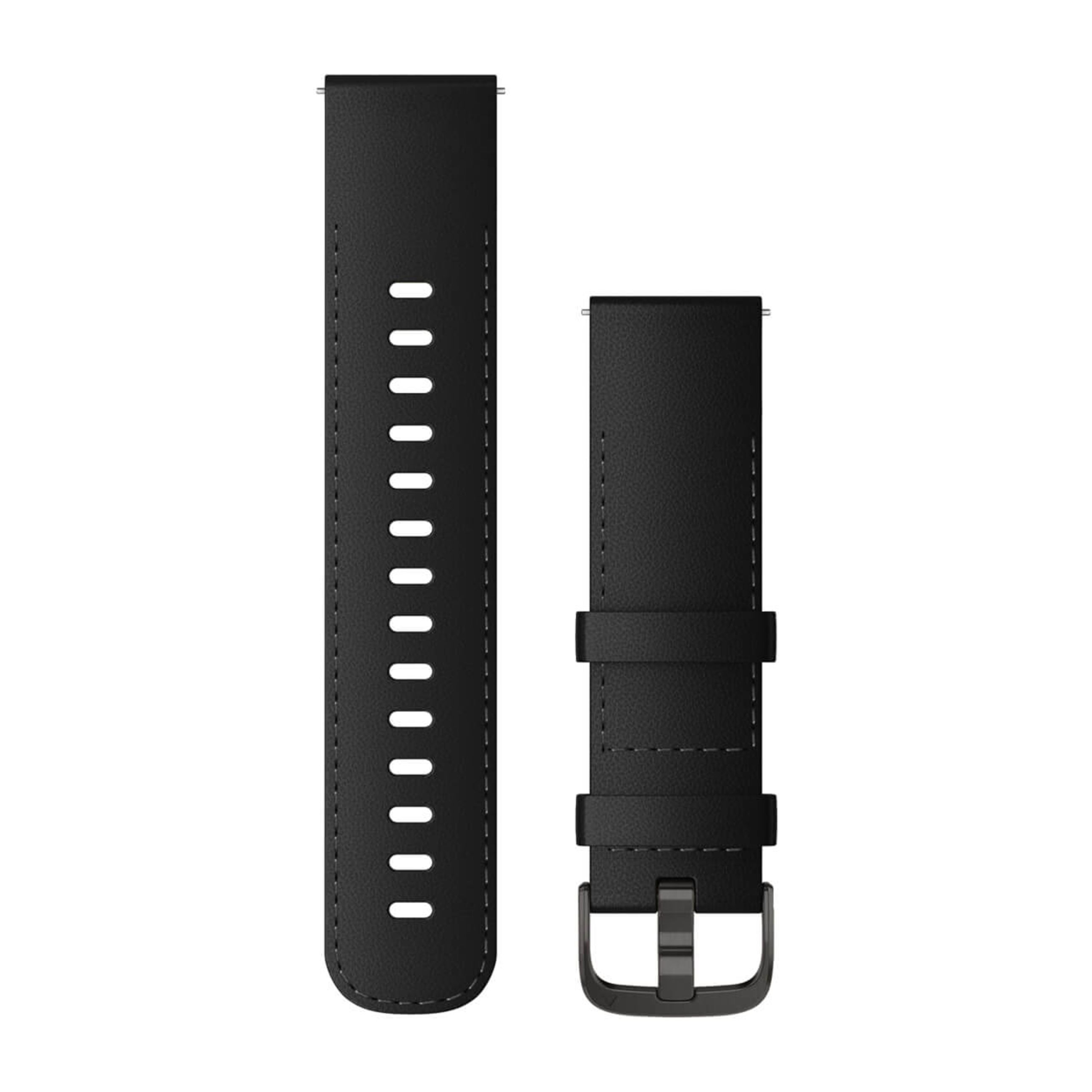 Quick Release Bands (22 Mm) - Black Leather With Brushed Slate Hardware