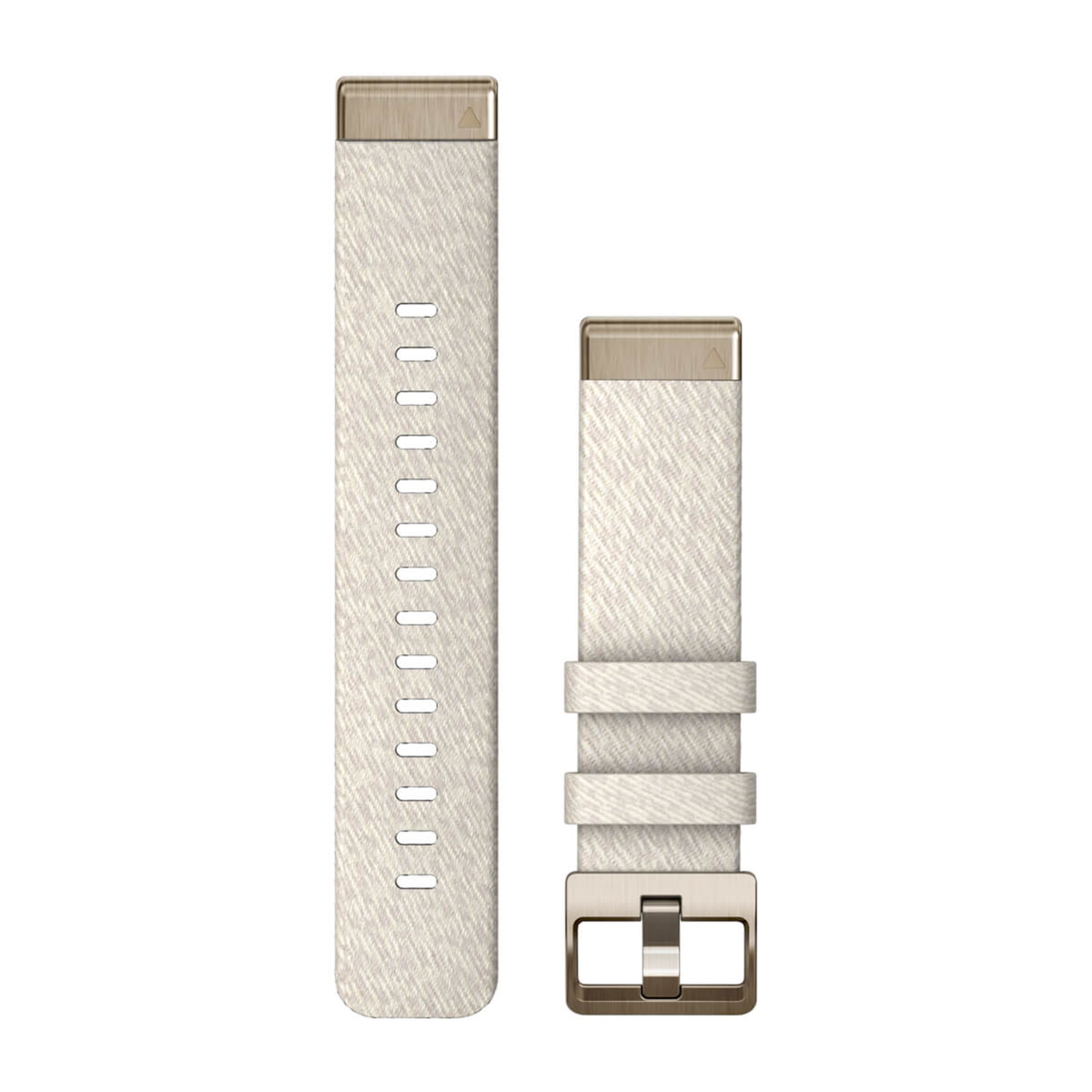 Quickfit 20 Watch Bands - Cream Heathered Nylon With Cream Gold Hardware